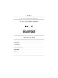 BILL 30 - Legislative Assembly of Alberta