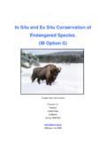 In Situ and Ex Situ Conservation of Endangered …