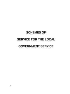 SCHEMES OF SERVICE FOR THE LOCAL GOVERNMENT …