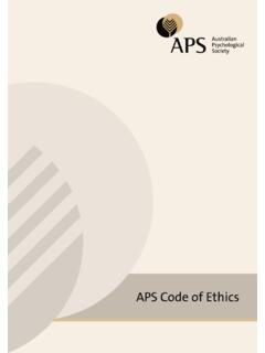 APS Code of Ethics - Australian Psychological Society