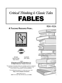 Critical Thinking &amp; Classic Tales FABLES