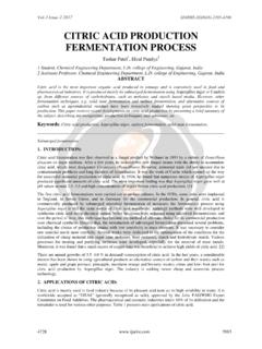 CITRIC ACID PRODUCTION FERMENTATION PROCESS