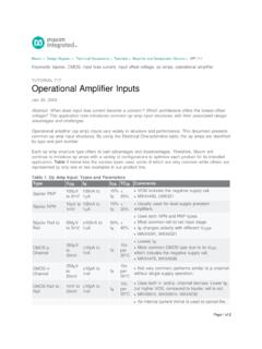 TUTORIAL 717 Operational Amplifier Inputs - …