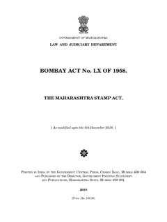 BOMBAY ACT No. LX OF 1958. - Maharashtra