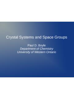 Crystal Systems and Space Groups - McMaster University