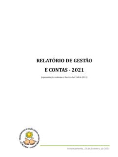 RELAT&#211;RIO DE GEST&#195;O E CONTAS 2021