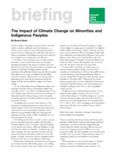 The Impact of Climate Change on Minorities and Indigenous ...