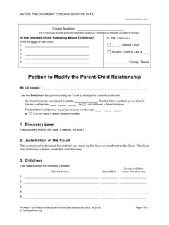 Petition to Modify the Parent-Child Relationship