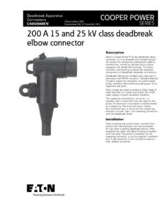 CA650048EN 200 A 15 and 25 kV Class Deadbreak Elbow …