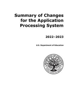 2022-2023 Summary of Changes for the Application ...