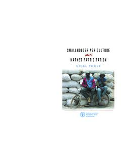 Smallholder Agriculture and Market Participation