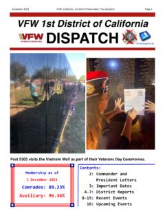 December &#238; &#236; VFW, alifornia, st District Newsletter, The ...