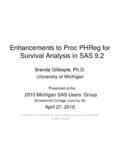 Enhancements to Proc PHReg for Survival Analysis …