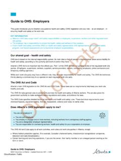 Guide to OHS: Employers - open.alberta.ca