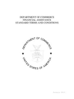 DEPARTMENT OF COMMERCE FINANCIAL ASSISTANCE …