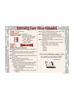 Interesting Facts About Habakkuk - Bible Charts