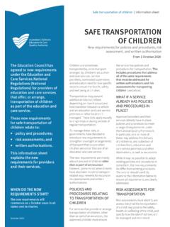 SAFE TRANSPORTATION OF CHILDREN - ACECQA