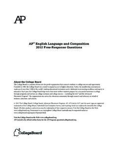 AP English Language and Composition 2012 Free-Response ...