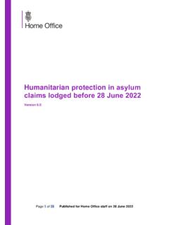 Humanitarian Protection - GOV.UK