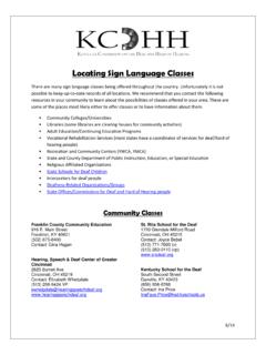 Locating Sign Language Classes - KCDHH: Home