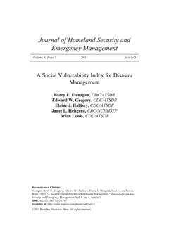 A Social Vulnerability Index for Disaster Management