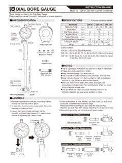 DIAL BORE GAUGE INSTRUCTION MANUAL - 新潟精機株式 …