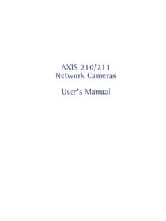 AXIS 210/211 Network Cameras User’s Manual