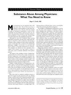 Substance Abuse Among Physicians: What You …