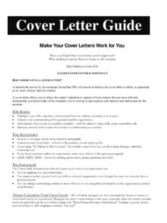THE COVER LETTER - University of Manitoba