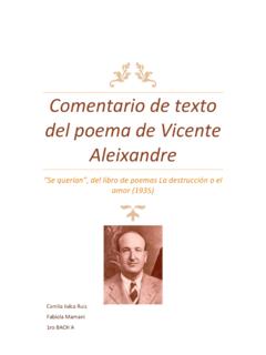 Comentario de texto del poema de Vicente Aleixandre
