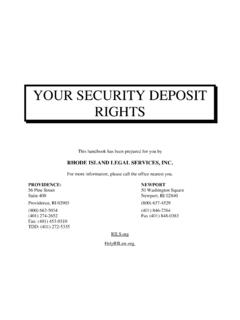 Your Security Deposit Rights - Rhode Island Legal …
