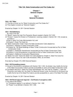 Utah Code General Chapter Chapter 1 Title 15A. State ...