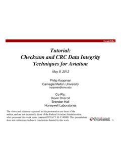 Tutorial: Checksum and CRC Data Integrity Techniques for ...