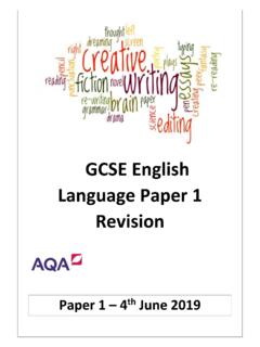 GCSE English Language Paper 1 Revision