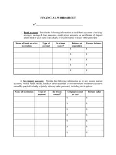 FINANCIAL WORKSHEET of - Welcome To Family Mediation …