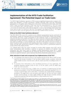 Implementation of the WTO Trade Facilitation …