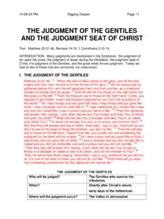 THE JUDGMENT OF THE GENTILES AND THE JUDGMENT …