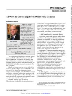 12 Ways to Deduct Legal Fees Under New Tax Laws - Wood LLP