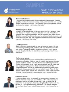 SAMPLE SCENARIOS &amp; MANAGER TIP SHEET - Boston …