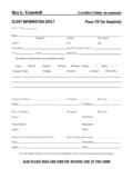 CLIENT INFORMATION SHEET Please Fill Out Completely