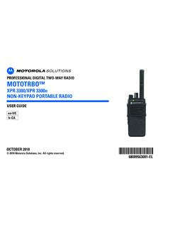 MOTOTRBO XPR 3300/XPR 3300e Non-Keypad Portable …