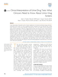 Clinical Interpretation of Urine Drug Tests