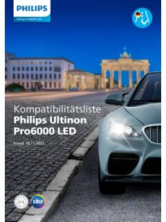 Kompatibilit&#228;tsliste Philips Ultinon Pro6000 LED