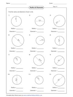 Radius &amp; Diameter - Math Worksheets 4 Kids