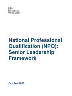 National Professional Qualification (NPQ): Senior ...