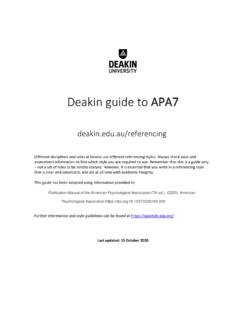 Deakin guide to APA7 - Deakin University