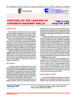 CONTROL OF AIR LEAKAGE IN TEK 6-14A CONCRETE …
