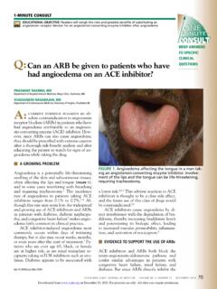 Can an ARB be given to patients who have had angioedema …