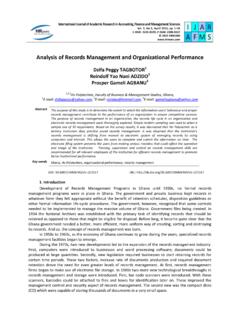 Analysis of Records Management and Organizational …