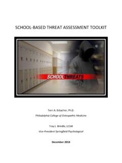 SCHOOL-BASED THREAT ASSESSMENT TOOLKIT
